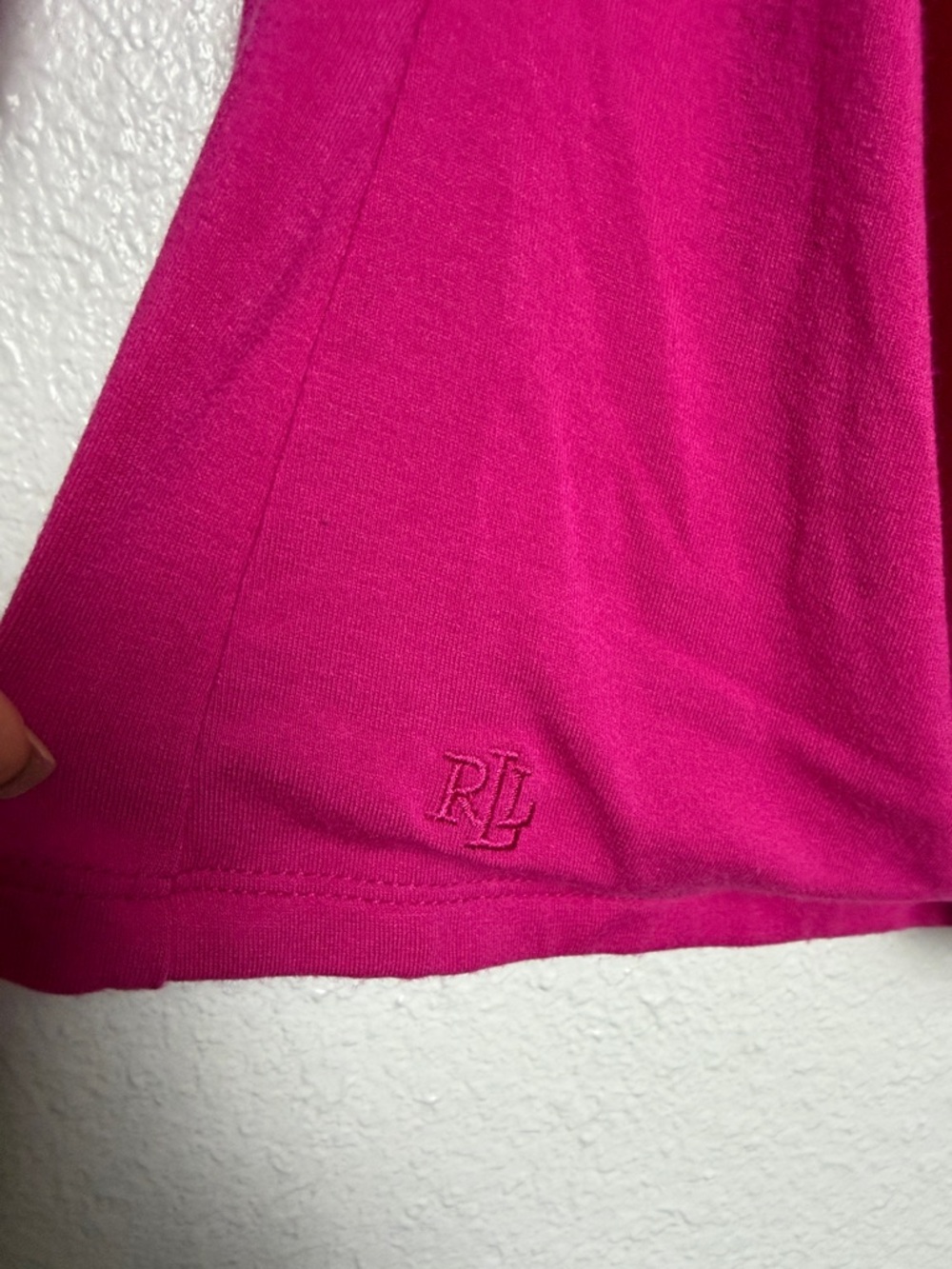 Lauren Ralph Lauren Fuschia Draped Faux Wrap Jersey Top Medium - Picture 9 of 9